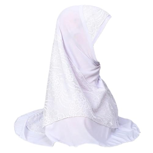 Women Muslim Lace Hijab Instant Scarf Islam Prayer Hijabs Turban One Piece Amira Head Wrap Shawls