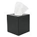 Royce Leather Tissue Box in Black