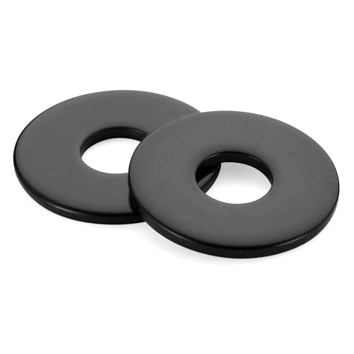 M6 Black Flat Washers (6.3mm ID, 17.7mm OD, 1.9mm Thick) for Screw Fasteners, 304 Stainless Steel, 50 PCS