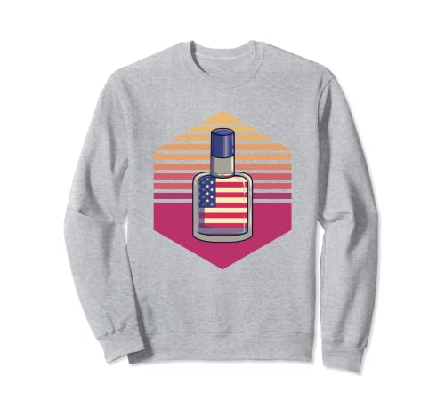 Nail Polish Retro Vintage 4th Of July Makeup Sweatshirt