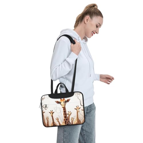Bolso para laptop con diseño de jirafa caricatura miniatura 3