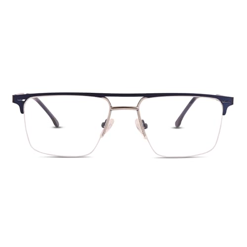 Image of Teen & 20 Rectangle Eyeglasses Frame for Men & Boys - Classic Half-Rim | Stylish & Lightweight Spectacle Frame | Durable Eyewear for Office, Study & Daily Use - TK9004