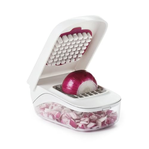Cortadora de vegetales multifuncional con picador manual y mango plástico seguro 7