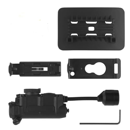 Tactical Helmet Light Signa Recognition Multi-Function IR + Red/Green/Blue +White LED Task Lamp for Helmet Molle Belt System(Black)