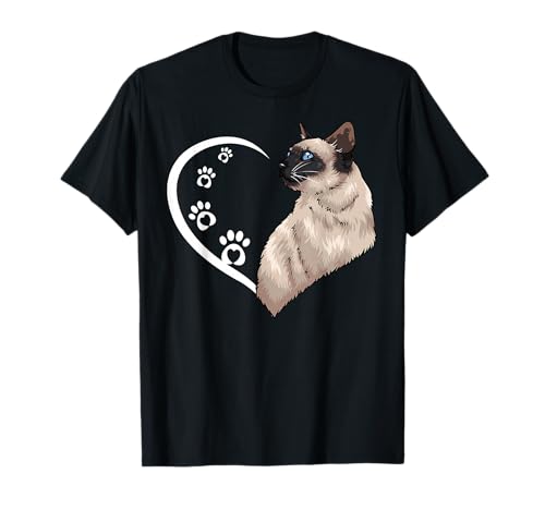 Siamese Cat Shirts For Women Girls Kids Heart Cute Siamese