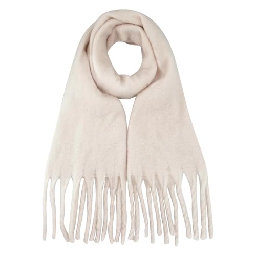 MissShorthair Oversized Chunky Winter Scarf for Women Big Blanket Scarves Colorful Thick Fluffy Shawl,Beige