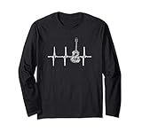 Gift Guitar Heartbeat Music Instrument Guitar Musician apparel to someone who loves music.