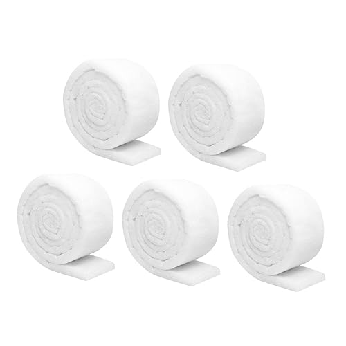 TOGEVAL 5個セット 水槽フィルター綿 ペットの水飲み場 水槽フィルターウール スポンジフィルター 水槽用エアーポンプ 魚のいる池フィルターメッシュバッグ ーン 浄化綿 コットン 白い