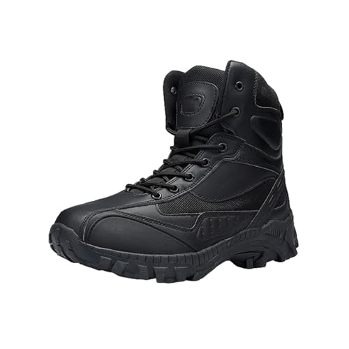 Image of Kervaky Men's military tactical boots outdoor boots work boots desert boots hard wearing boots hiking boots combat boots light boots-black-39