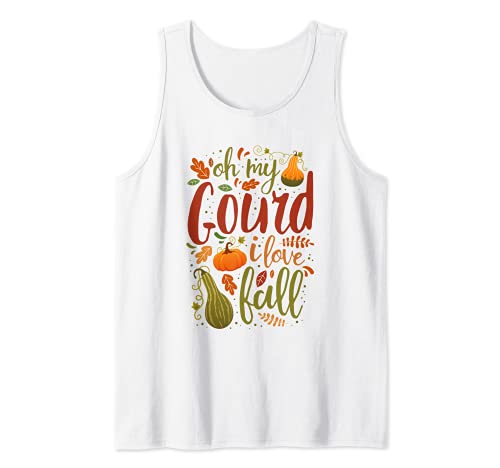 Divertido Otoño Oh My Gourd I Love Fall Autumn Leaves Camiseta sin Mangas