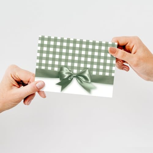 Image of Great Papers! Sage Green Bow Note Card and Envelope, 4.875 inch x 3.375 inch, 24 count (2025018)