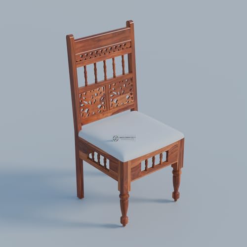 Image of Jangid Handicraft Dining Table 8 Seater | Solid Sheesham Wood 8 Seater Dinning Table Set with 8 Cushioned Chairs | Rectangular Dinner Table for Home, Kitchen & Living Room, Natural Finish