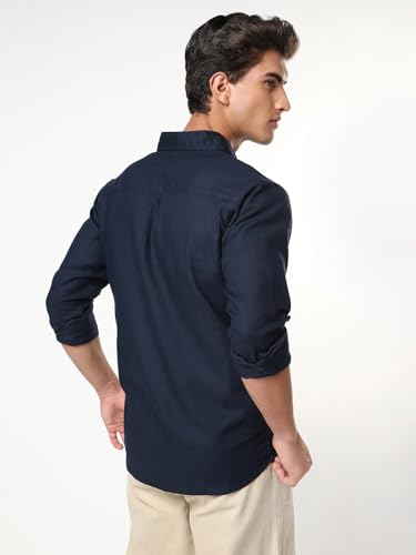 Image of Urbano Fashion Men's Linen Blend Full Sleeve Relaxed Fit Casual Solid Shirt