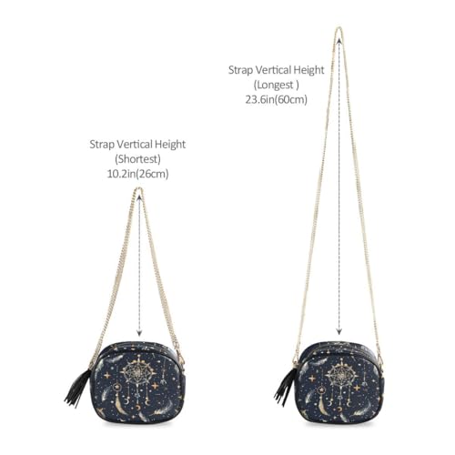 ALAZA Women's Dream Catcher and Stars PU Leather Crossbody Bag Shoulder Purse with Tassel4