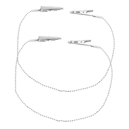 Ciieeo 2pcs Robust Stainless Steel Napkin Holder Chain Clip Napkin Neck Chain Clips for Travel Running Bib