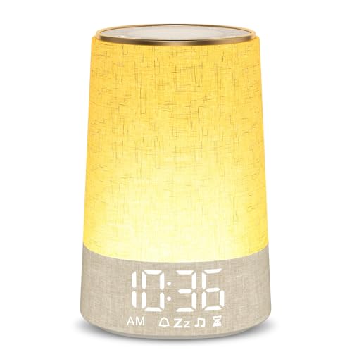 AFEXOA Sunrise Alarm Clock with 30 Soothing Sounds White Noise Machine with Alarm Clock & Wake Up Light Dimmable Display Night Light for Bedroom Heavy Sleepers Adults & Kids