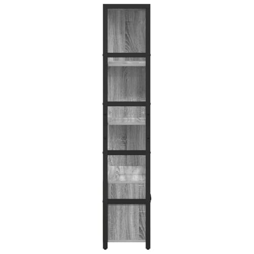 Mueble librería gris Sonoma de madera robusta y diseño italiano 8