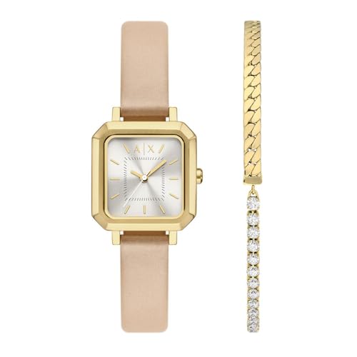 Image of Armani Exchange A|X Women's Watch, Square Three-Hand Stainless Steel Watch for Women