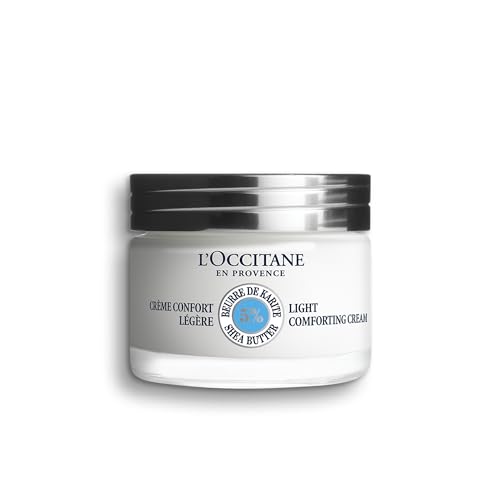 L'OCCITANE 5% Organic Shea Butter Lightweight Comforting Face Cream, Moisturizes, Hydrates & Soothes Sensitive Skin, Non-Comedogenic, Vegan Skincare