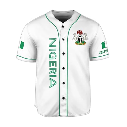 Personalized Nigeria Baseball Jersey Men, Nigeria Jersey Men, Nigeria Soccer Jersey, Nigeria Jersey Baseball miniatura 4
