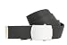 Produktbild shenky Stoffgürtel | 3cm Breite | Stoff Gürtel mit Gürtelschnalle | Herrengürtel | Canvas | Damen | Schnalle | Damengürtel | kombinierbar | Textilgürtel schmal | 100cm | Schwarz
