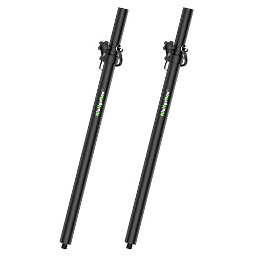 NiuNyuNeu Set of 2 Speaker Poles for Subwoofer 30-48 Height Adjustable Fits M20 Threaded Mount Subwoofer