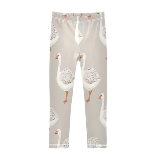 Toddler Girls Leggings Printed Yoga Pants Leggings White Grey Gooses for Kids