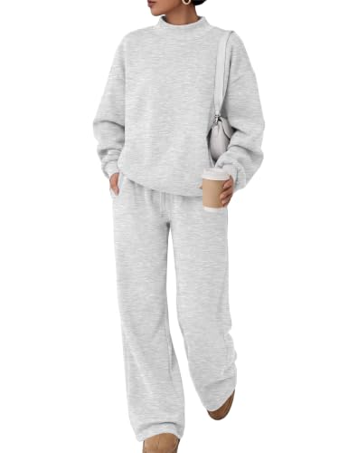 Trendy Queen Women's Mock Neck 2 Piece Sweat Sets Sweatsuits Fall Outfits