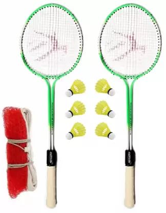 KNK Multicolour Badminton kit Set of 2 Piece Racquet with 6 Piece Plastic Shuttlecock and Badminton Net Badminton Kit (B0C7KM9WXQ) Amazon Price History, Amazon Price Tracker
