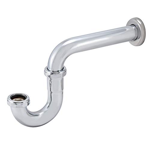 EZ-FLO 1-1/4 Inch P-Trap with Flange, 22-Gauge Brass, Slip Joint Connection, Polished Chrome, 35002