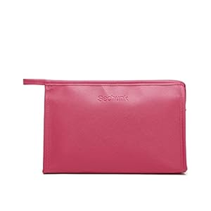 Sechunk Cosmetic Case Organizer Fits Bottles Vertically, Top Layer for Brushes, Eyeliner (M_RoseRed)