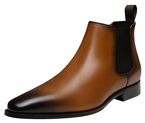 Image of Jousen Mens Chelsea Boots Leather Slip On Dress Boots