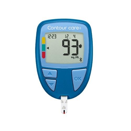 CONTOUR CARE Strumento per il Monitoraggio della Glicemia, con Tecnologia Second-Chance, Display smartCOLOUR, Memoria 800 Risultati, con 5 Strisce e 5 Lancette