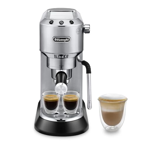 35% off - De'Longhi Dedica Arte, Traditional Barista Pump Espresso Machine, Manual Coffee Machine, Compact Design 15 cm wide, Fits Coffee Mug, Metal, EC885.M