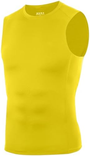 WISMBOX Herren Kompressions-Tanktop Ärmellos, für Fitness und Running | Atmungsaktives Funktionsshirt mit 4-Wege-Stretch; Schnell trocknend; Körpernaher Sitz; für Baselayer Beim Sp