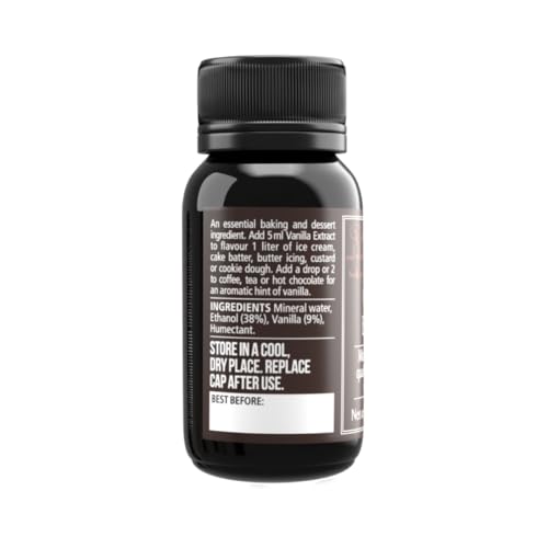 NOMU Vanilla Extract - Made with the finest quality hand harvested vanilla beans 50ml, For Baking, Cooking and Desserts