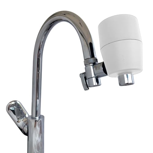 rivaALVA-S Viva Wasserhahnfilter weiß - Wasserfilter mit Blockaktivkohle im bioganischem Gehäuse - filtert Schwermetalle Medikamente Chlor u.v.m.