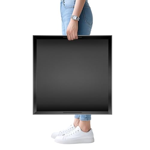 KEVJES Glossy Black Acrylic Serving Tray with Handles-Butler Trays for Coffee Table, Snacks,Breakfast in Bed, Kitchen Countertop,Vanity,Makeup Organizer,Ottoman (Black, 20x20 Inch)