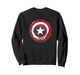 Marvel Sudadera con escudo pintado del Capitán América, Azul, 8.5 ounce