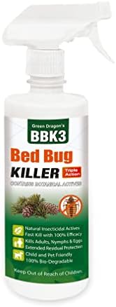 Green Dragon's Home Solutions | Natural & Organic | Bed Bug Killer 100ml, Mix Water To Make 500ml Ready-2-Use, Child & Pet Safe + Kills 100% Eggs, Extended Residual Protection