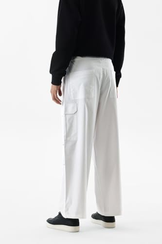 Image of SNITCH Men Cargo Pants | Relaxed Fit with Elastic Waistband & Drawstring | Durable Nylon Elastane Blend & Multiple Utility Pockets for Casual & Streetwear Occasions