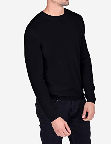 State Cashmere Essential Crewneck Sweater 100% Pure Cashmere Pullover Knitted Base Layer For Men (Medium, Black) #TOP1