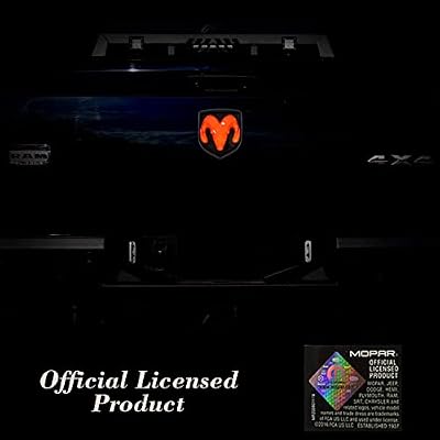 Autogem 20092018 RAM 1500 2500 3500 Tailgate LED Lighted Emblem Black COB Red LED Mopar Licensed