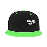 On A Side Quest Hat Flat Brim Snapback Baseball Cap Hip Hop Style Dad Hats Funny Men Women Green