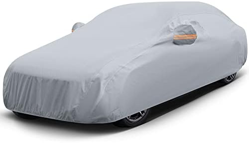 GXT Windproof and Dustproof Car Cover for Outdoor and Indoor, 3 Layers Breathable Heavy Duty Fabric with UV Protection, Universal Fit for Full-Size Sedan 190-209 inch