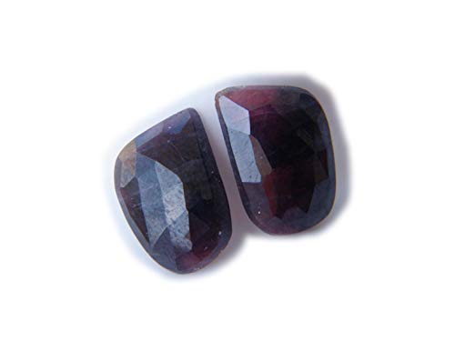 Thebestjewellery Multi Sapphire Cabochon Pair, 16Ct Natural Multi Sapphire Gemstone,Free Form Shape Cabochon for Jewelry Making (14x10x4mm) SKU-3640