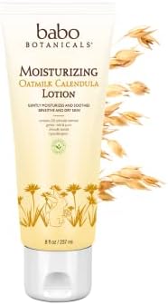 Babo Botanicals Moisturizing Lotion - Face & Body Plant-Based Lotion for Babies, Kids & Adults with Sensitive or Dry Skin - with Colloidal Oatmeal, Organic Calendula & Shea Butter - 8 fl. oz.