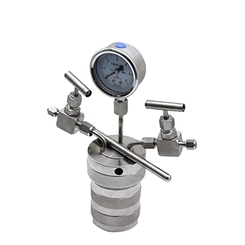 Recipiente de reactor de autoclave de síntesis hidrotermal + indicador de salida de entrada 25ml 6Mpa Adecuado para campos industriales y comerciales