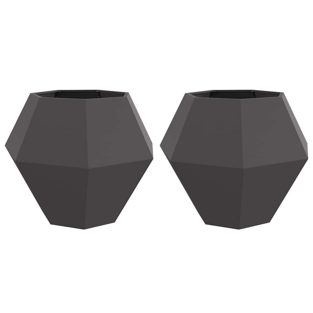 Pot de fleurs rectangulaires en acier noir pour extérieur, grand bac à plantes 100cm