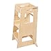 KiddyMoon Lernturm Für Kinder Baby Lernstuhl Montessori Küchenhelfer ST-003, Natürlich